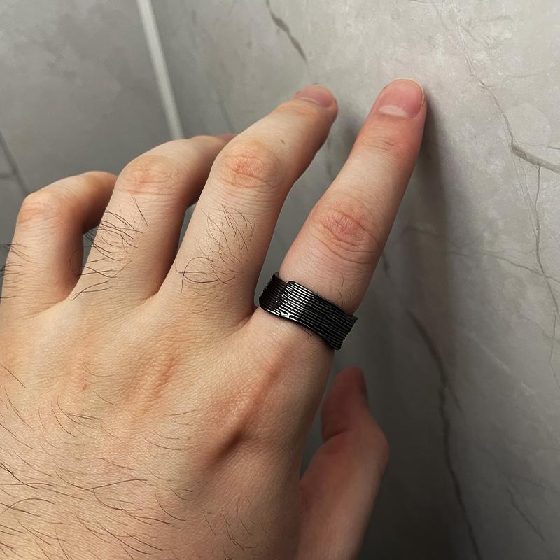 

Кольцо Следы Ретро Волны для Мужчин Сплав Цинка Цвет Панк Готика Рок Хип-хоп Открытое Кольцо Модные Аксессуары Ручная Работа Циркон Унисекс Подарок resizable