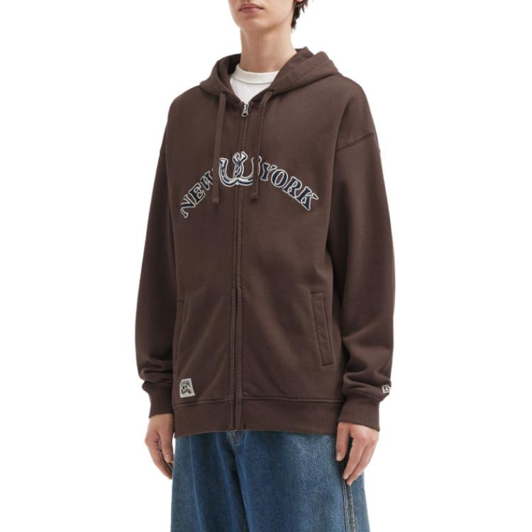 New Era Letter Print Comfortable Zip-Up Hoodie Unisex Hoodies 14726678