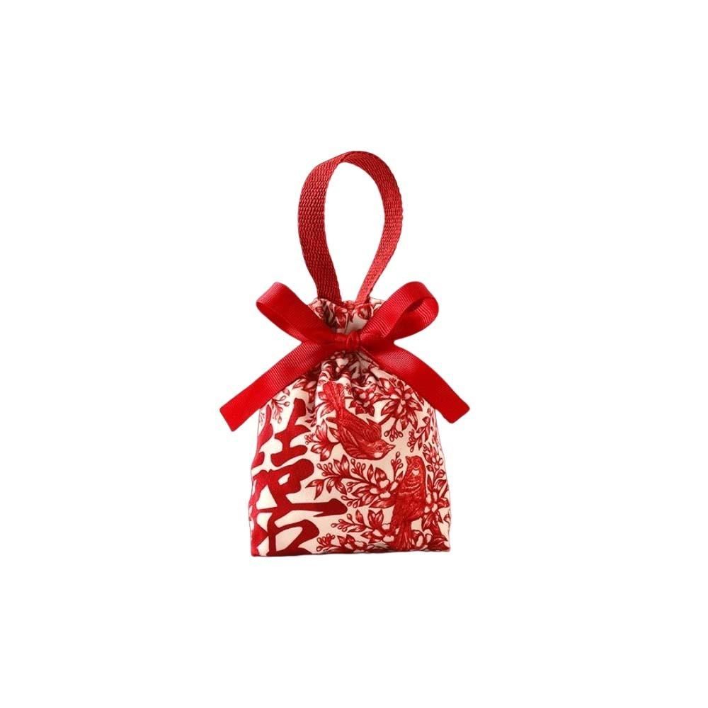 Blessing Words Chinese Wedding Candy Bag Drawstring 2026 Money Pocket Brocade Red Envelope  Wedding
