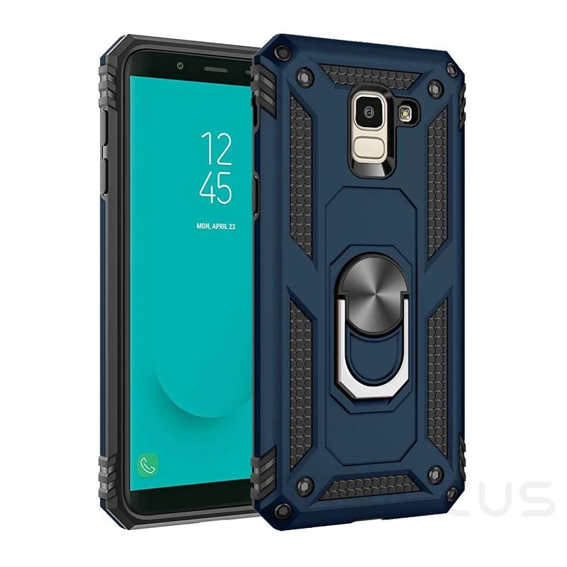 Armor Case For Samsung Galaxy J4 J6 Plus 2018 J5 J7 2017 Shockproof Finger Ring Car Cover