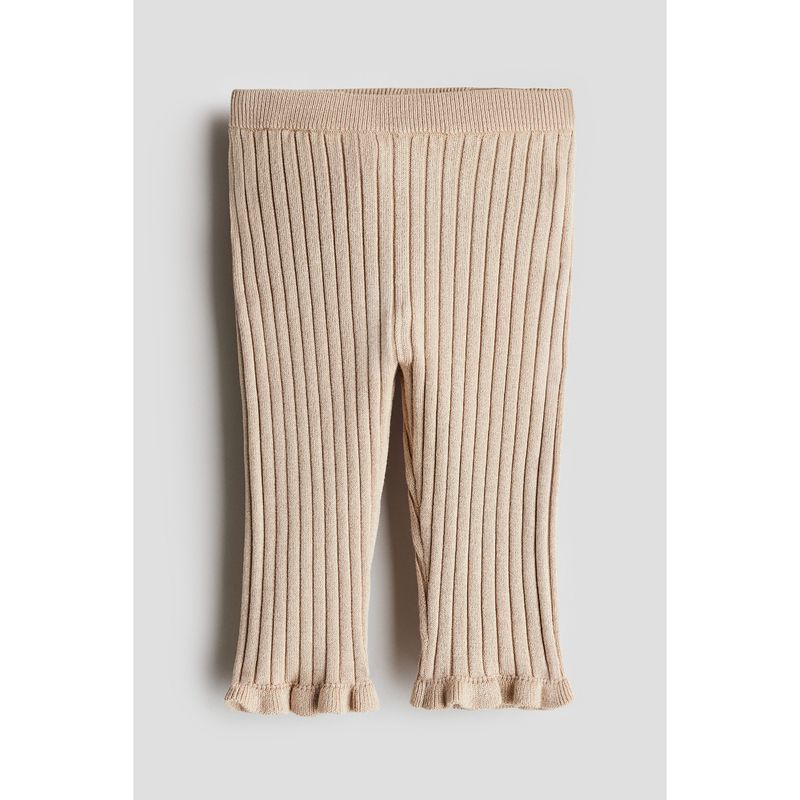 

HM Детская одежда Штаны для девочки Летние со средней посадкой Клетчатые Мягкие Леггинсы в рубчик 1234861 Beige 66/47(4-6m)