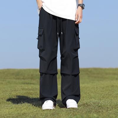 Αμερικάνικα Hot High Street Cargo Casual Παντελόνια Ανδρικά Άνοιξη και Φθινόπωρο Μάρκα Μόδας Φαρδιά Παντελόνια με Χαλαρή Ίσια Γραμμή