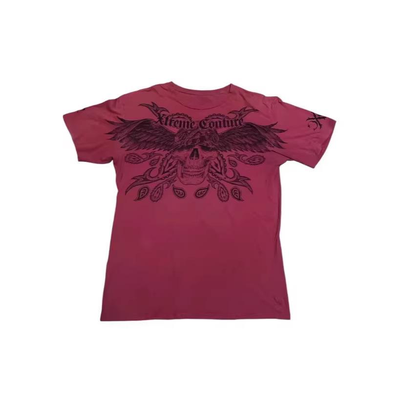 Cross-border new gothic unisex T-shirt top, short-sleeve T-shirt, Y2K trendy brand skull top, short-sleeve