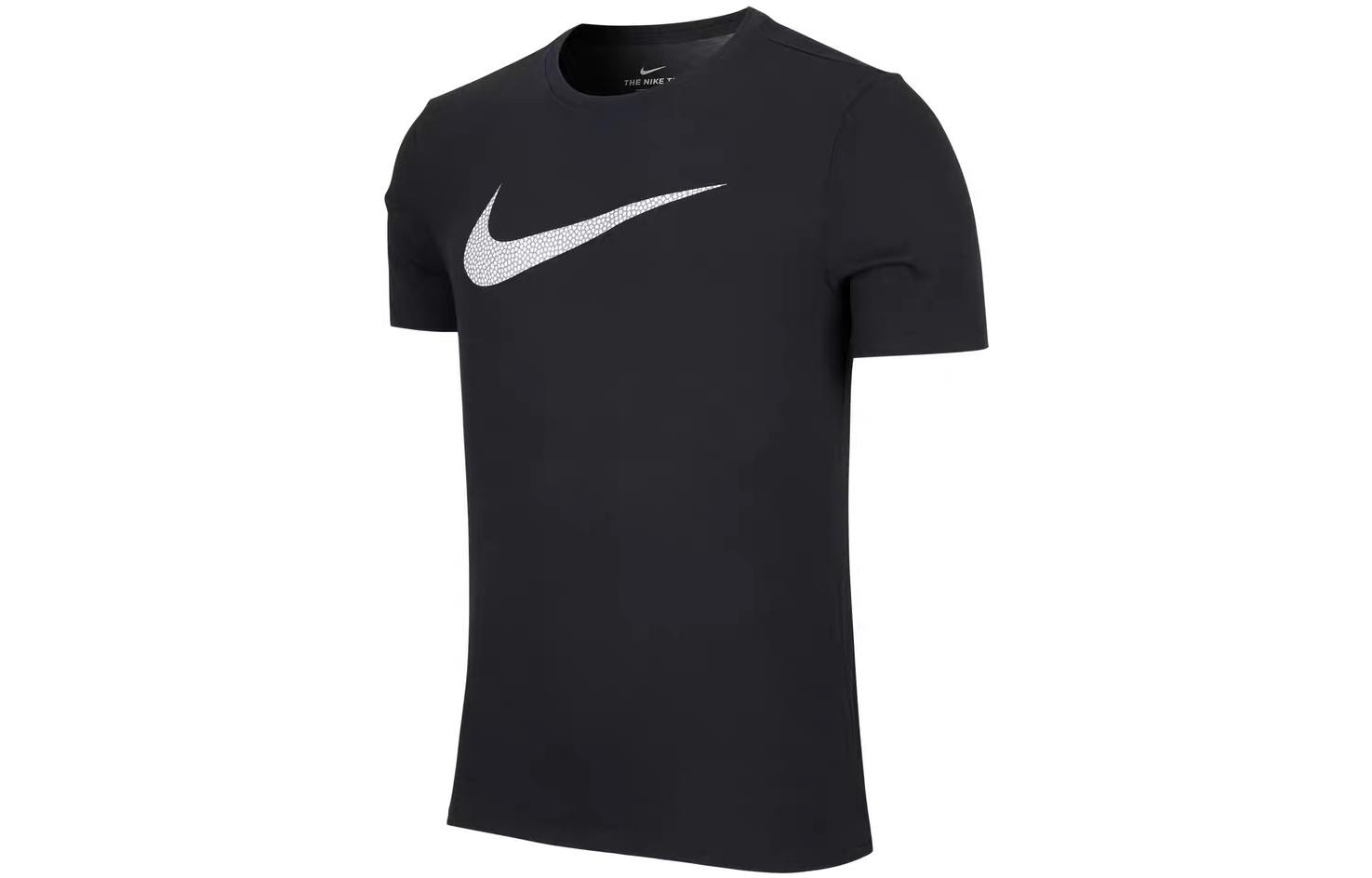 

Nike T Shirts Men s Black Crew Neck Moderate Straight Fit AA4526-010 XXL