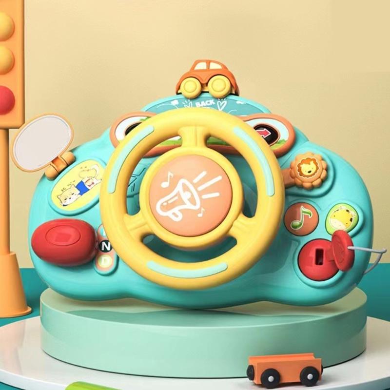 Musical Steering Wheel Toy Interactive with Songs and Lights Educational Portable Driving Controller for Toddlers Gift
