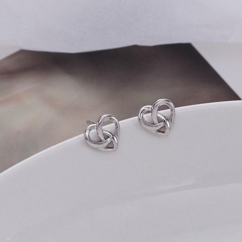 

Серьги в форме сердца из серебра Banyan Tree S925 — необычный корейский милый дизайн ES1783 белого золота