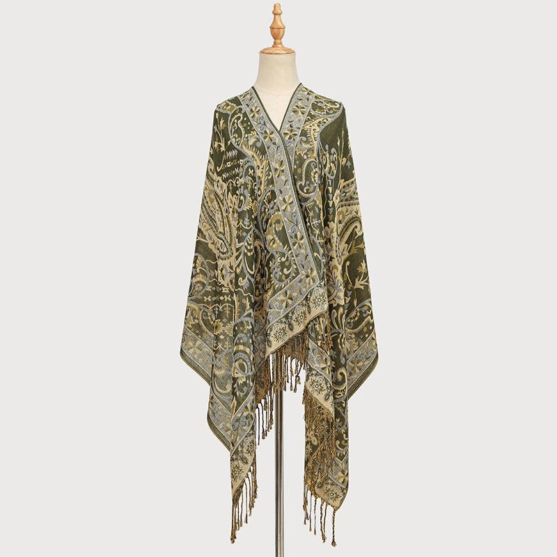 Women's Luxury Autumn Cashmere Printed Jacquard Shawl Scarf