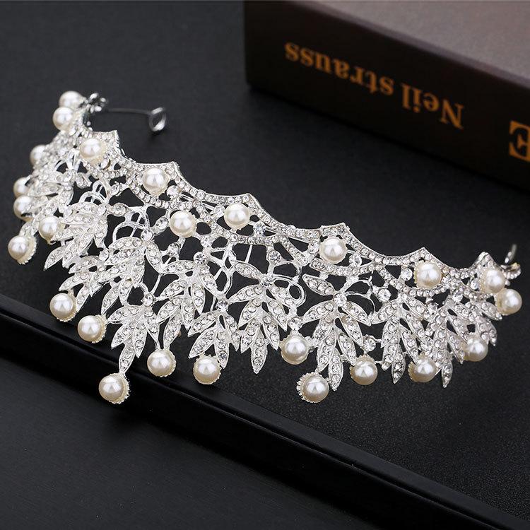 Bridal Silver Crown Wedding Hair Accessories Wedding Dress Accessories European Birthday Headwear Crown