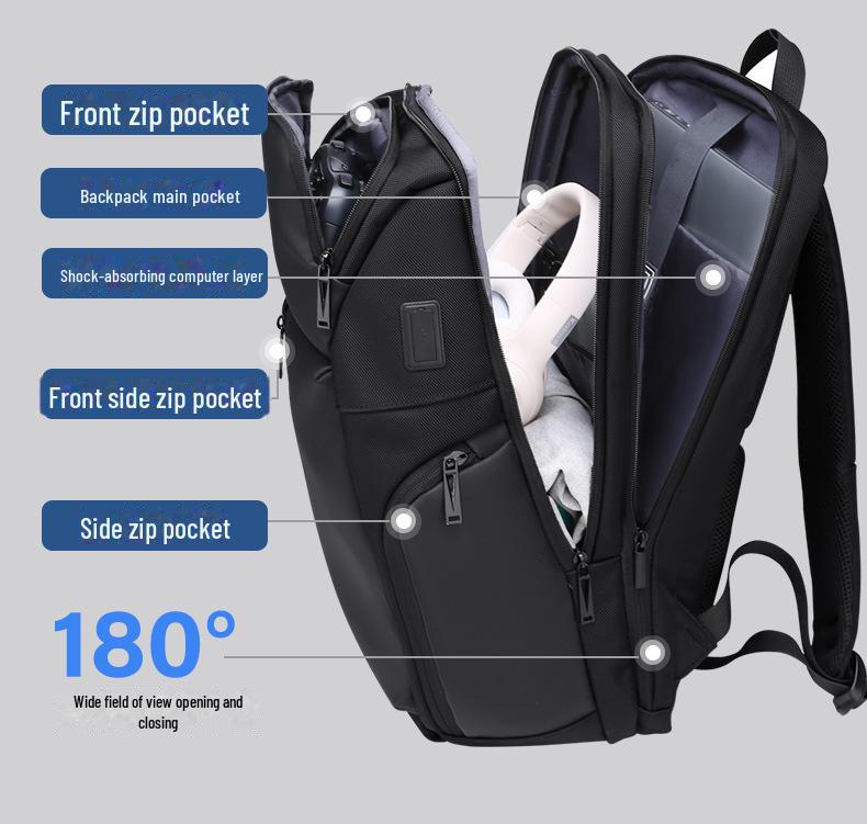 High-Capacity Waterproof Unisex Backpack: Trendy Travel & School Bag with Laptop Compartment