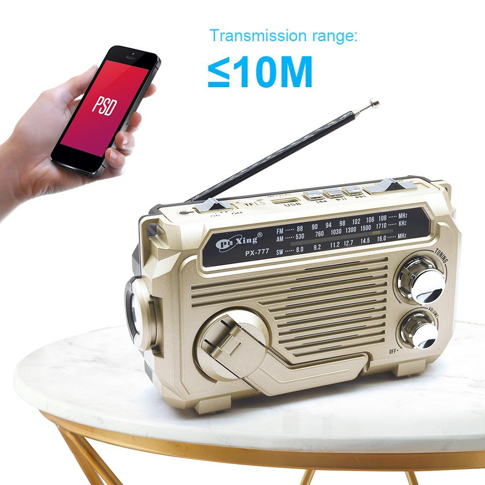 Hand Crank Emergency Radio AM/FM/SW Radio with Flashlight BT Speaker Portable Weather Radio for Outdoor Camping and Emergency