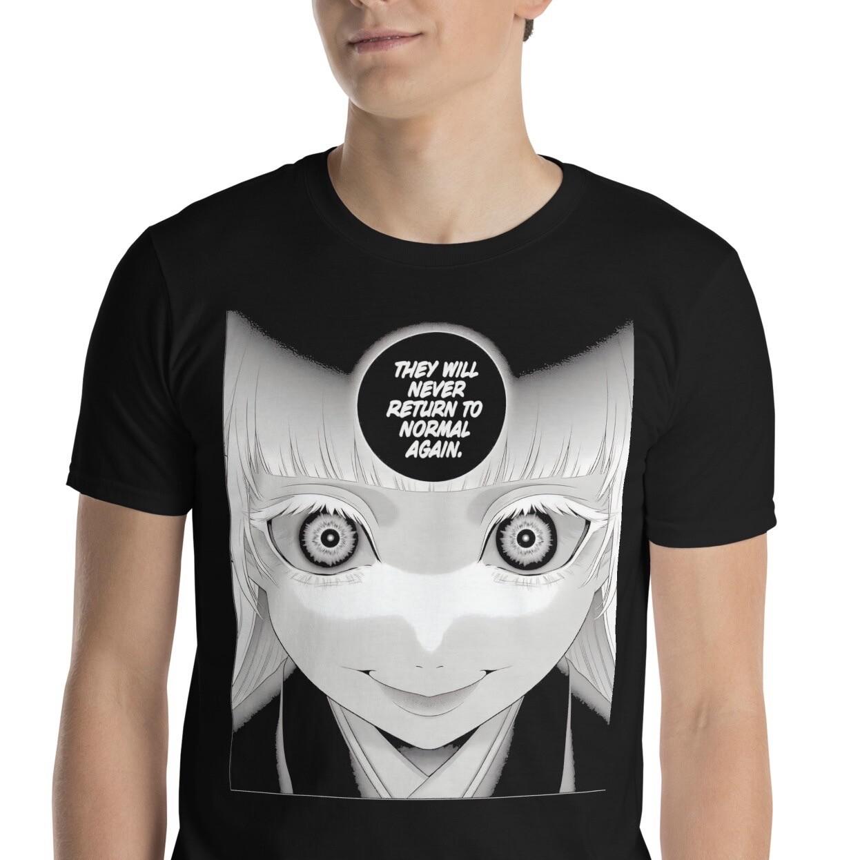 Anime Girl Horror Creepy Short-Sleeve Unisex T-Shirt Mens Womens Tees Top S
