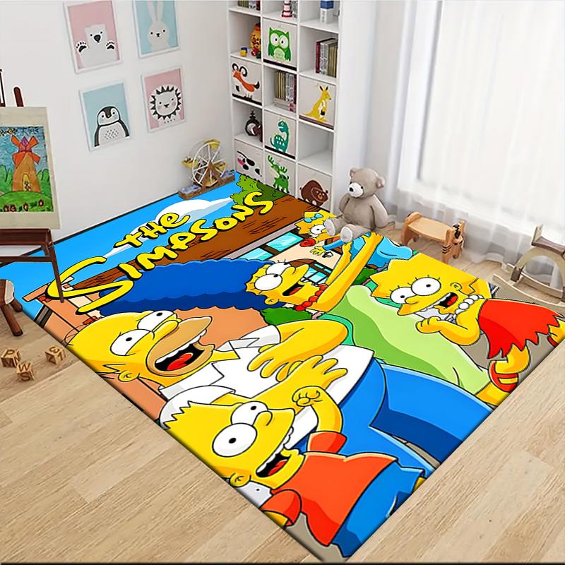 Simpsons Family Adventure Carpet Rug Soft Washable Antislip Home Living Room Sofa Mats Personalized Christmas Rug