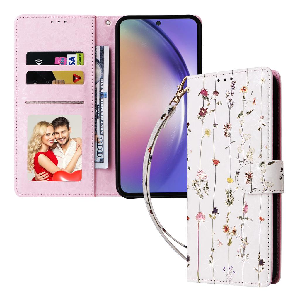 Pour Samsung Galaxy A55 5G Étui en Cuir Coque de Téléphone Laquée avec Fentes pour Cartes Bloquant RFID