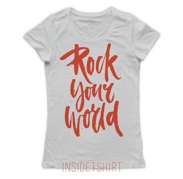 ROCK YOUR WORLD T-SHIRT women s jersey split the world fashion cool T-SHIRT GIRL 2XL