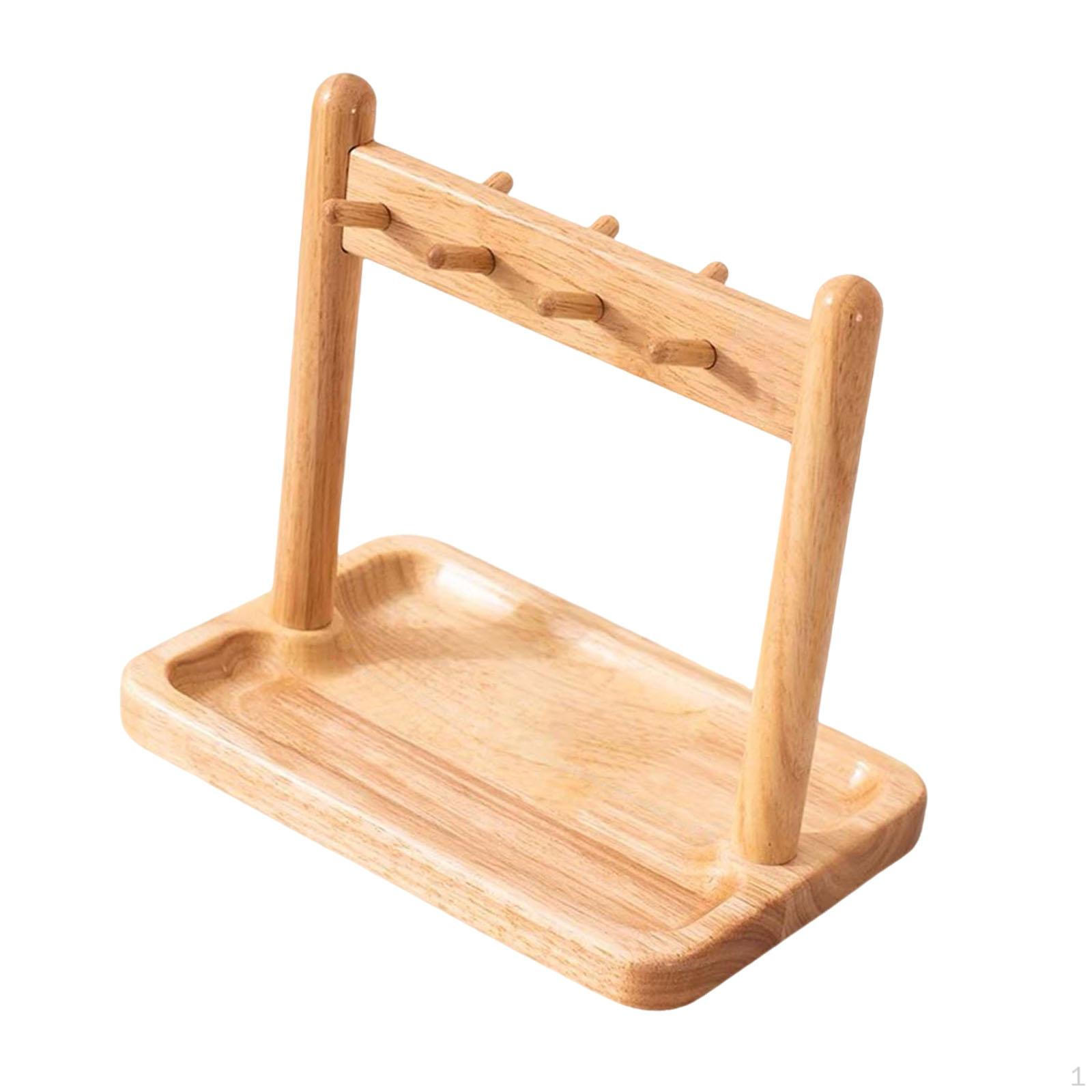 

Настольный держатель ключей, органайзер для ювелирных изделий, элегантная универсальная деревянная стойка с крючками для столешницы Wood