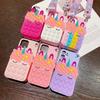 3D Cartoon Reißverschluss Geldbörse Handyhülle Für iPhone 8 7 6 6s 5 Plus X XR XS Max SE Lanyard Riemen Halskette Einhorn Blasen Hülle