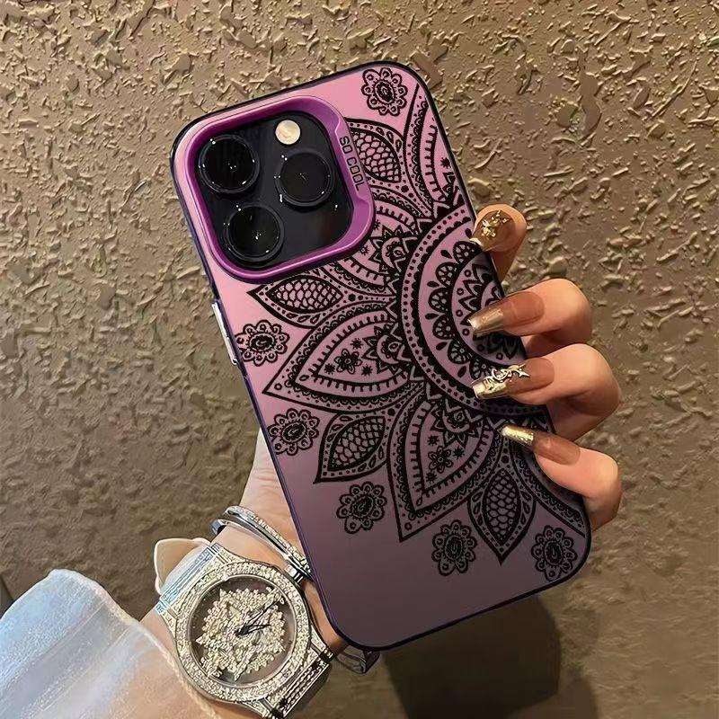 Premium pattern is suitable for Apple 15Pro mobile phone case, premium colored silver 14/13/12/11 luxury XR high value