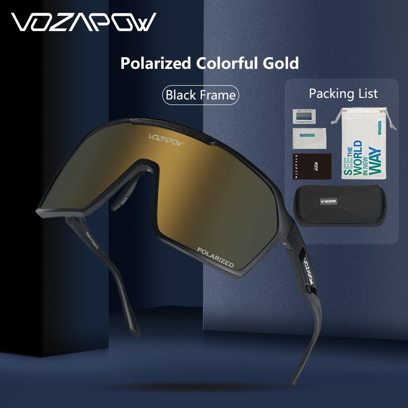 Vozapow Polariserade Cykelglasögon MTB Landsvägscykel Solglasögon HD-lins UV400 Solskydd För Körning Vandring Sportglasögon