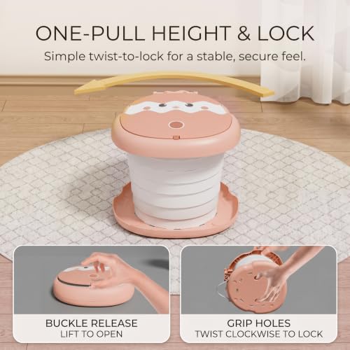 Portable Toddler Potty Training Toilet, 6 Adjustable Heights, Holds Up To 50kg, Includes Carry Bag & 20 Disposable Liners, Style2