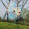 1 Piece Outdoor Lawn Yard Bird-Scaring Wind Spinner Fruit Garden Reflective Colorful Dazzling Double-Layer Windmill Kids Toys