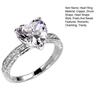 Crystal Heart Ring for Women Cubic Zirconia Heart Shaped Engagement Promise Band Ring Fake Diamond