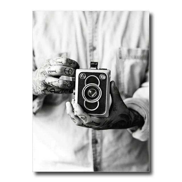 Vintage Mode Väggkonst Poster Tryck Svartvitt Canvasmålning Heminredning Kvinna Bilder Vardagsrum Cuadros