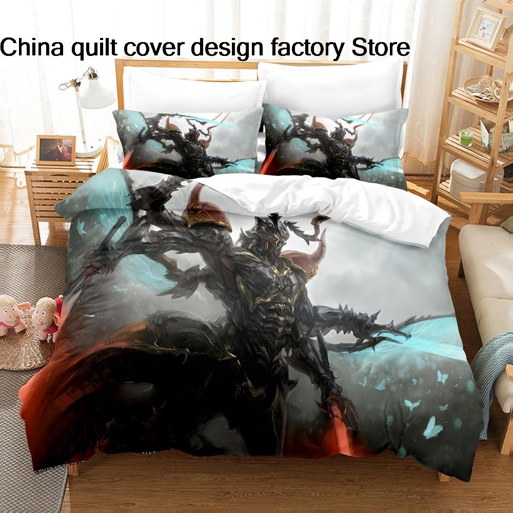 3Pcs Katekyo Hitman Reborn Anime Bedding Set 3D Print Tsunayoshi Sawada Duvet Cover Pillowcases for Teens Fans Room Decor Gift