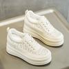 Trend autumn new muffin breathable inner height increase women's shoes mesh white shoes casual sports shoes