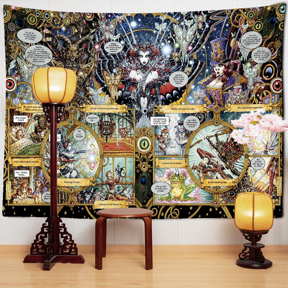 

Фигура Резьба Живопись Гобелен Настенный декор Психоделическое Колдовство Тапиз Хиппи Общежитие Искусство Домашний декор 95x70cm