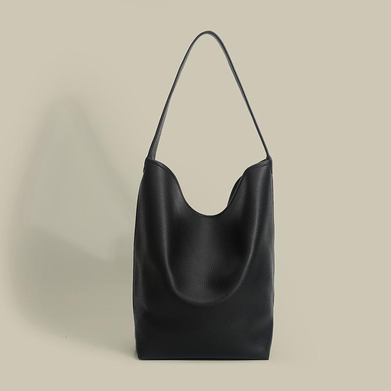 Simple And Versatile Niche Commuting Fashion High-End Sense Child And Mother Bag Pu Solid Color Shoulder Bag Large-Capacity Bucket Bag