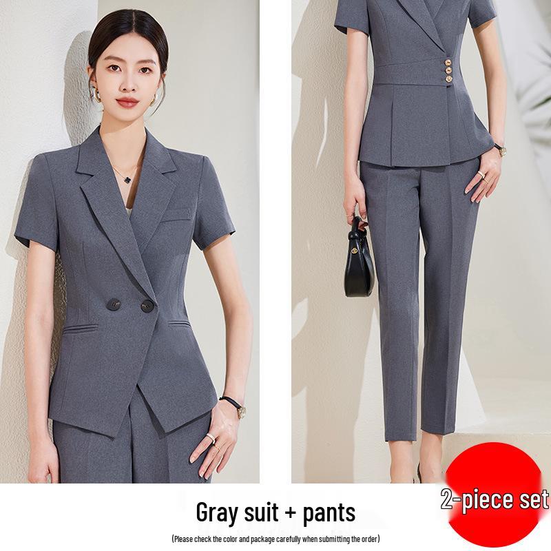 Damski garnitur blezerowy w stylu koreańskim z wyższej półki do profesjonalnego i casualowego noszenia latem