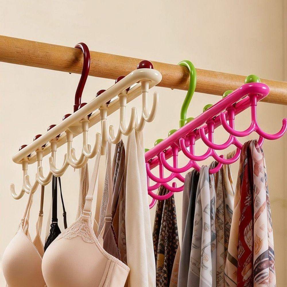 16 Hooks Camisole Bra Hook Plastic Tie Belt Hanger Portable Clothes Drying Rack for Laundry Room