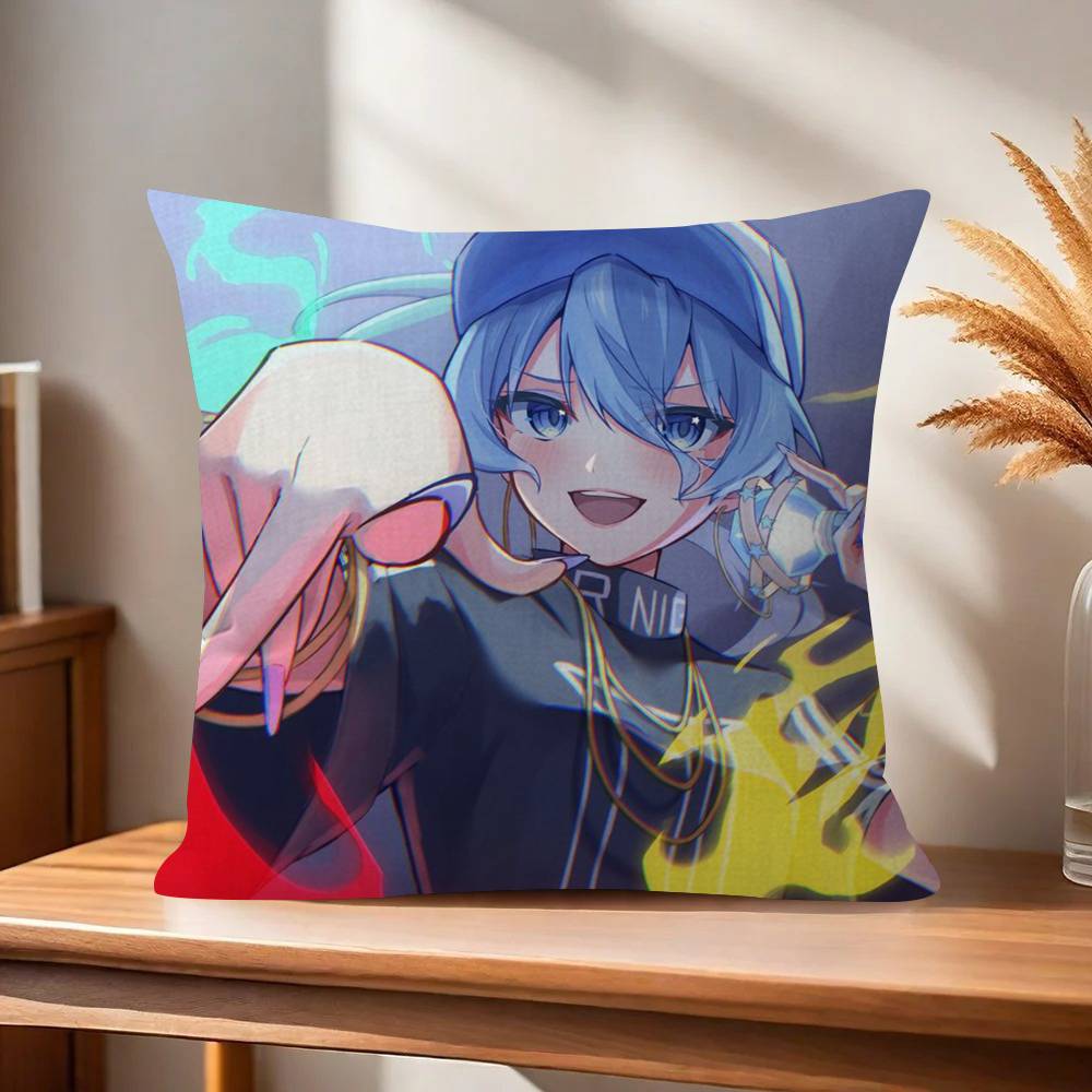 Suichan Hoshimachi Suisei Animation HHololive  Pillow Gifts Home Office Furnishings Bedroom Sofa Car Cushion Cover case 45x45cm