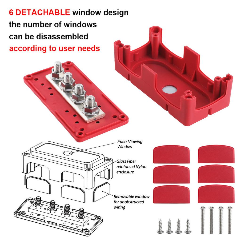 Universal 12/48V 300A Heavy Duty Power Distribution Block Module Design Marine Bus Bar for Truck for Car for Boat