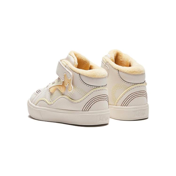 Anta Antiskid Shock Absorbing High Top Walking Shoes Baby Shoes Beige A312340022-1