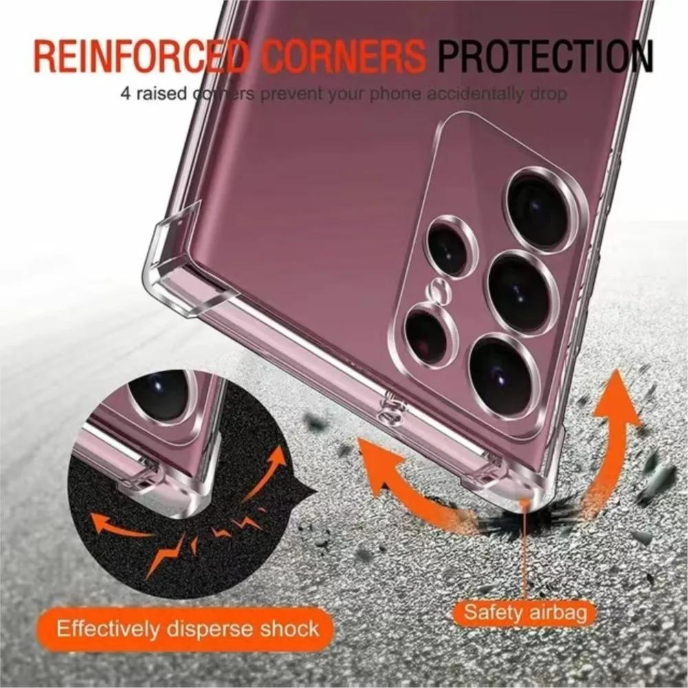 Custodia Protettiva Trasparente Morbida in TPU con Airbag Anti-caduta per Samsung Galaxy S26 Ultra S26 Edge S26 Plus S26 Pro Protezione Fotocamera Cover Antiurto