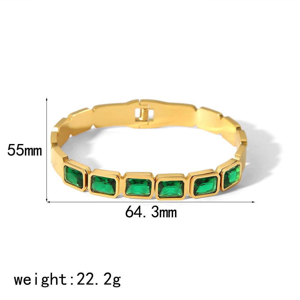 New Stainless Steel 18k Gold Inlaid Zircon Bracelet, High-end Personalized Fashion Bracelet, Bracelet.