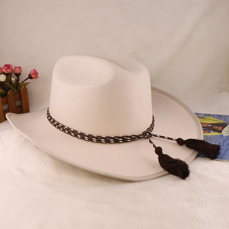 Hot-selling Autumn and Winter Men's and Women's Knight Hats Felt Imitation Wool Hump Adjustable Western Cowboy Hats