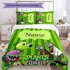 3pcs Plants Vs. Zombies Cover Set - Personalized Name, HD Printed Bedding with 1 Cover and 2 Pillowcases - Perfect for Home Decor, Easy Care