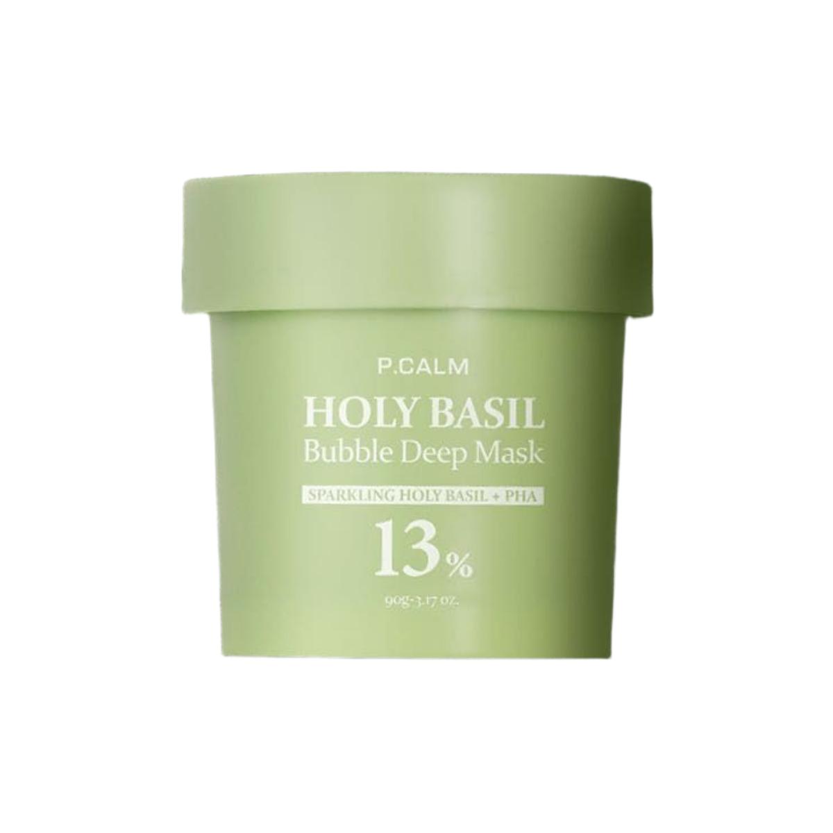 

P.CALM Holy Basil Bubble Deep Mask 90g, Pore Purifying & Sebum Control, Wash-off Bubble Pack