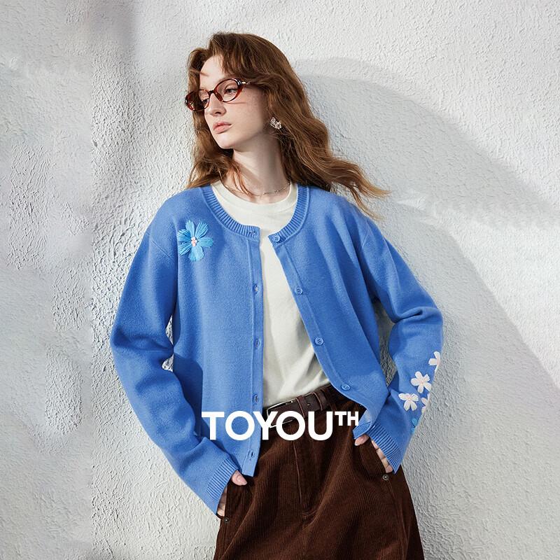 ChuYu Embroidered Floral Knit Cardigan