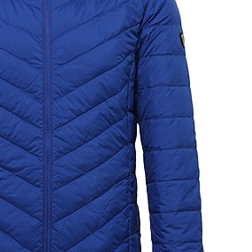 Emporio Armani EA7 Logo Hooded Down Jacket Men Jackets Blue 8NPB09-PNE1Z-1570
