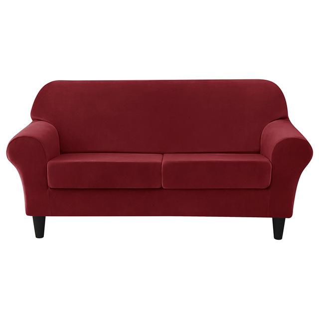 Soft Velvet European Sofa Cover With Seat Cushion Pad Covers For Living Space Home Spandex Fabric Stretch Armchair Couch Furniture Protector