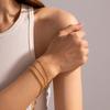  Stainless Steel 18k Gold Plated Metal Three Layer Fashion Bracelet Bangle Women Charm Summer Beach Trendy Chic Jewelry