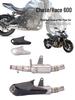 600cc Motorcycle Modified Stainless Steel Exhaust with Carbon Fiber Cover