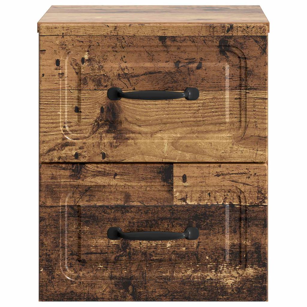 Wall Mounted Nightstand Reclaimed Wood Look 34.5 x 33 x 40 cm