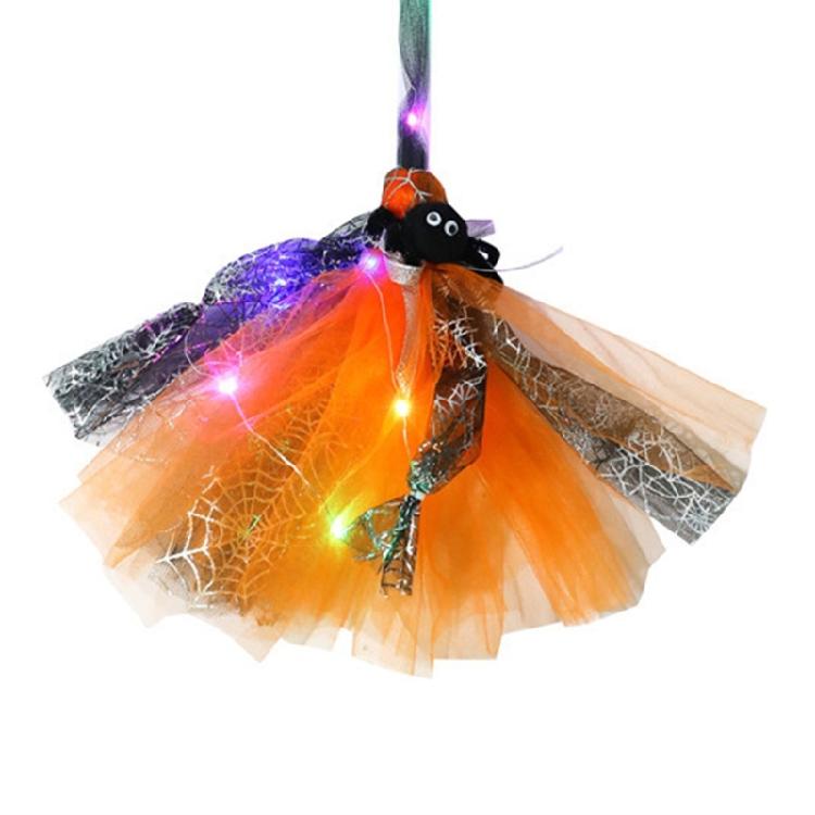 LED Light-Up Flying Broomsticks for Halloween Costume Play Background Decoration