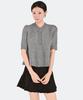 Keulleiseu Princess Puff Sleeve A-Line Short Sleeve Knit_Navy
