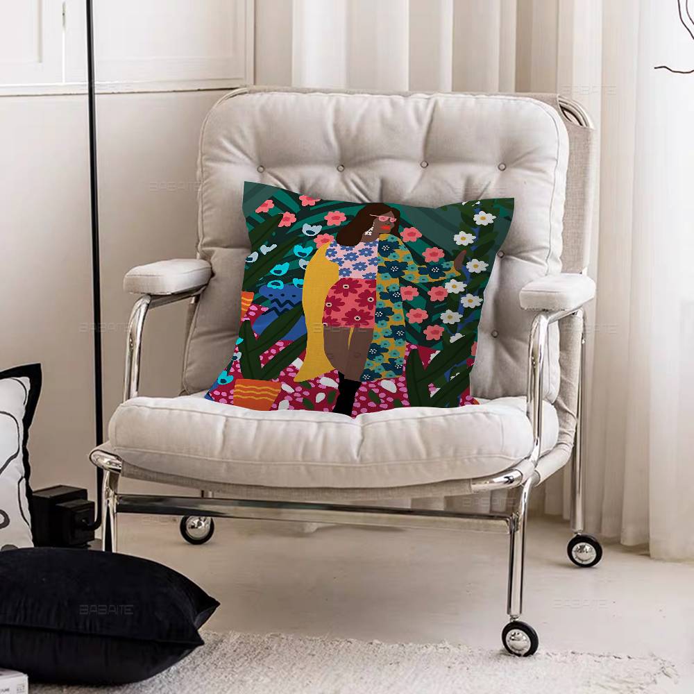 Multicolored Abstract Garden Pillowcase Toon Gift Cushion Cover Bedroom Home Sofa Chair Seat Decor Pillow Case