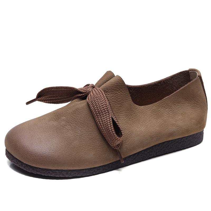 

Женские туфли Four Seasons в стиле ретро Casual Forest Series из кожи со шнуровкой - круглый носок, мягкая подошва 36 верблюд